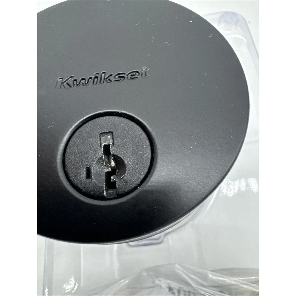 Kwikset  matte  Black Round Single Cylinder Deadbolt 92580-020‎ low profile